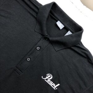 Pearl Drums‎ Polo Shirt Mens XL Black Logo Percussion Band Drummer Stretch Golf